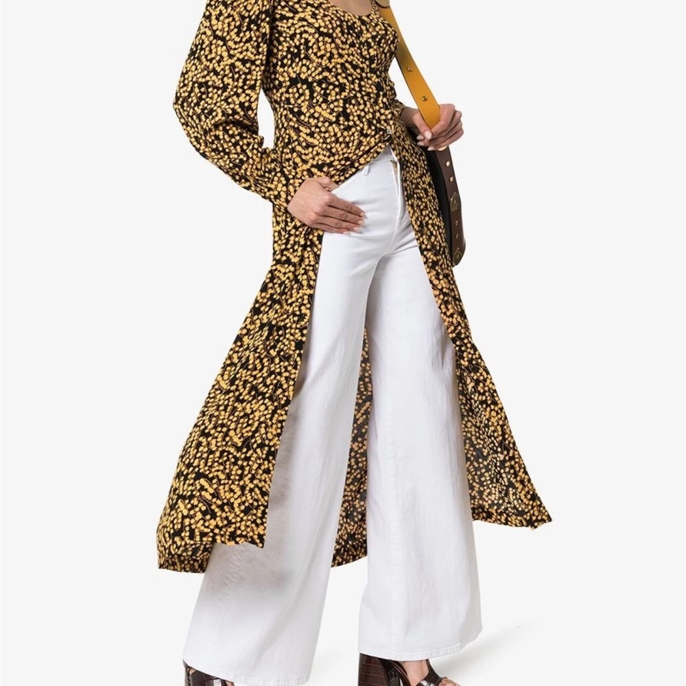 Ganni Black and Gold Long Sleeve Dress - Picture 2 of 7